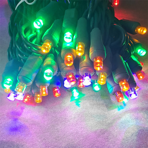 Commercial Outdoor 70 <strong>Lights</strong> 5mm Wide Angle Conical LED Mini Christmas <strong>String</strong> <strong>Light</strong> Blue 4'' Spacing - Product Image 6