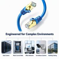 Cable de Conexión RJ45 CAT8 S/FTP CCA de 600MHz de Fábrica, Blindado y Chapado en Oro, con Certificación CE/RoHS, Revestimiento Exterior de PVC, Color Personalizado
