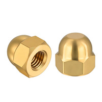 Écrou hexagonal métrique plaqué laiton C3604, écrou dôme en forme de gland, écrou hexagonal pour l'industrie lourde, quincaillerie décorative, fixation, vente en gros