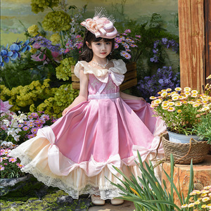 Vestido de Princesa con Lazo y Tutú para Niñas, Color Rosa, Verano 2026, Estilo Haute Couture, para Cumpleaños - Product Image 3