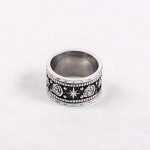 <b>Titanium</b> Steel Rose Star <b>Ring</b> For Men And Women Everyday Wear Jewelry - Product Image 4