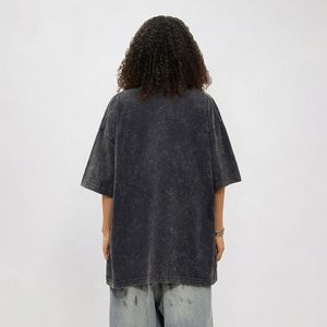 इंद्रधनुष में लोहे की अंगूठी सजावट ग्रीष्मकालीन रेट्रो स्ट्रीटवियर पुरुषों की महिलाओं की छोटी आस्तीन टी-शर्ट सभी के लिए धुली हुई मुद्रित ढीली - Product Image 4