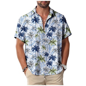 Chemise Hawaïenne Décontractée et Élégante pour Homme, Sans Manches, Col Mandarin, Boutons en Corne, Imprimé Hawaïen, Séchage Rapide, Anti-UV, 100% Polyester - Product Image 2