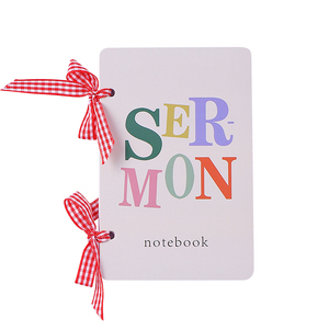Diario in Stile Retrò con Fogli Staccabili A6, Carta Stampata e Fiocchi di Nastro a Quadretti Rossi per Regalo - Product Image 1