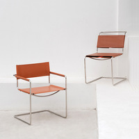 Chaise de salle à manger moderne de style mid-century, mobilier de café, acier inoxydable, chaise nordique de luxe, simili cuir, chaises de cuisine