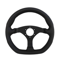 Volante de Carreras JLH de 320 mm, Cuero Nappa + Cuero Perforado, 3 Radios, Aluminio Negro, para Auto y Simulación de Carreras