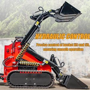 FREE SHIPPING EPA CE Diesel Mini <b>Track</b> Skid Steer Loader Skid Steer Hydraulic Drive With Rubber <b>Track</b> and Attachments - Product Image 4