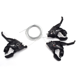 Maneta de Cambio para Bicicleta <span class=keywords><strong>3x7</strong></span> Velocidades para MTB Combo con Palanca de Freno y Cables de Cambio Internos Piezas de Bicicleta <span class=keywords><strong>Desviador</strong></span> <span class=keywords><strong>Delantero</strong></span> 3*7/3*8 Negro / 350g - Product Image 6