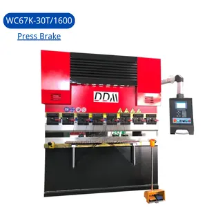 DDM mesin tekuk rem tekan Mini lembaran logam Servo CNC NC 30T 1600MM dengan suku cadang Gratis