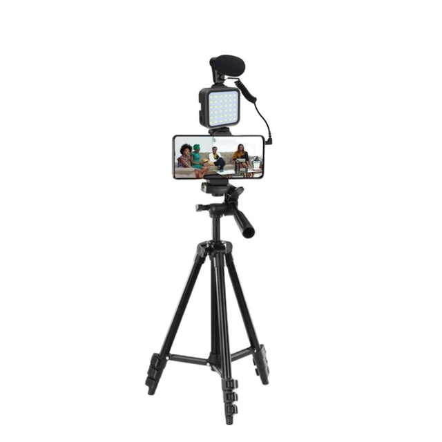 Aoshen KIT05 Portable Smartphone Vlogging Equipment Video Making Kit With shotgun Microphone Led Light Tripod for youtube