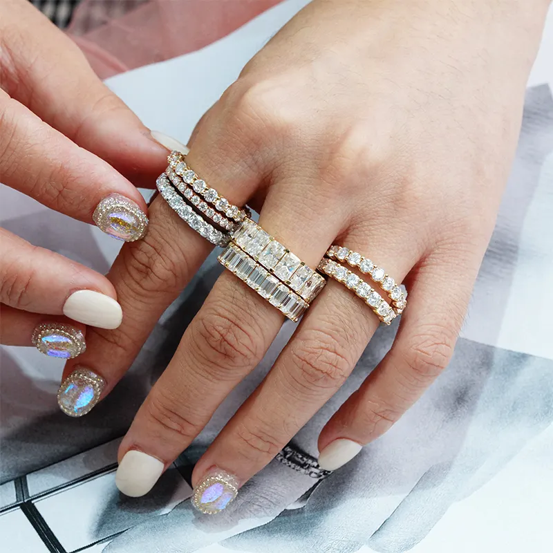 Starsgem cincin emas kustom desain klasik Lab emas 14K berlian tumbuh moissanite perhiasan cincin pernikahan