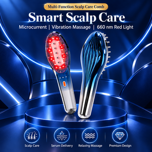 Peine Aplicador de Aceite con Luz Roja de 660 Nm, Masajeador Vibratorio para el Cuero Cabelludo, Cepillo de Masaje para el Cuidado del Cabello, para Nutrición Diaria - Product Image 2