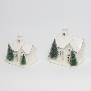 Fast Delivery <strong>Lowes</strong> White Porcelain <strong>Village</strong> House Led Lighted <strong>Christmas</strong> Ceramic Houses - Product Image 5