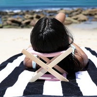 Oreiller de plage léger pour l'extérieur, hamac de tête en coton et bois de qualité supérieure pour le soutien du cou, appui-tête de plage pliable avec oreiller