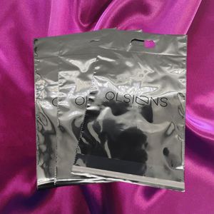 Custom LOGO Silver Aluminum Mailing Bag with Handle for Clothing Poly Shipping Mailer - Product Image 2