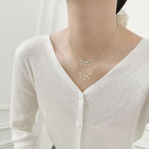 Dylam Charm Jewelry Rhodium 14K Gold Plated Sterling Silver Bright Surface Circle <b>Beads</b> Waterdrop Shape Pendant Necklaces - Product Image 2