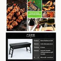 Barbecue pliant sans fumée pour l'extérieur, petit réchaud, gril à charbon de bois, four portable, rôtissoire