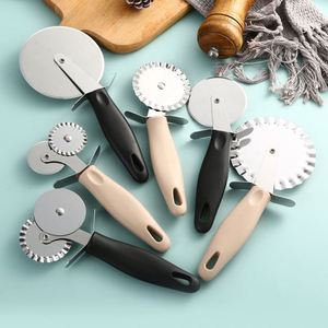 Stainless Steel Pizza Slicer Double Wheel <b>Baking</b> Embossing Tool Non-Slip Kitchenware Multi-Function Lace Cutter - Product Image 3