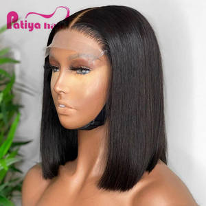 Promotion perruque vendeur bas prix os <span class=keywords><strong>court</strong></span> droit pur <span class=keywords><strong>cheveux</strong></span> humains 8 10 12 14 16 18 20 22in 4*4 fermeture 5x5 perruques de <span class=keywords><strong>cheveux</strong></span> brésiliens - Product Image 1