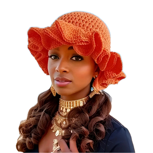 Sombreros de Pescador Tejidos a Crochet para Mujer, Estilo Casual, Diseño de Moda, Impresión Digital, Poliéster/Algodón, Envío Inmediato - Product Image 2