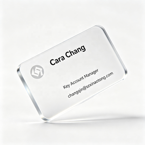 Carte de visite magnétique transparente en PVC personnalisée, impression numérique, finition brillante, offre de tailles en gros, personnalisation possible - Product Image 2