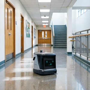 Limpiador de Pisos con IA Ounitech Q3-G con Recarga Automática y Agua para Instalaciones Educativas - Product Image 1