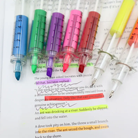 Seringue d'injection de docteur en plastique drôle promotionnel stylo à bille surligneur marqueur stylo avec logo personnalisé