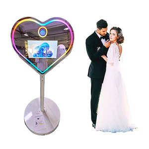 Photomaton à miroir personnalisé en gros 2025, écran tactile, anneaux lumineux LED RVB, photomaton à miroir magique, bras LED - Product Image 2
