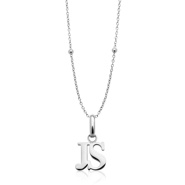 Lovely 925 Sterling Silver Double Initial Name Letter Necklace for Lover Jewelry Gifts Accept Custom