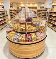 Étagère d'îlot personnalisée en usine pour pesage en vrac, présentoir de snacks pour supermarchés et magasins de proximité
