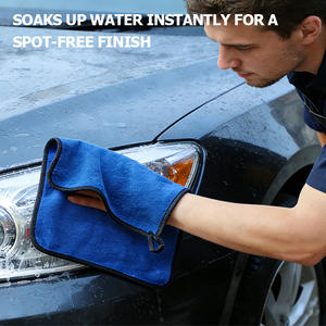 Serviette en microfibre certifiée OEKO-TEX pour le lavage de voiture, absorbante, séchage rapide, sans peluches, en polaire corail - Product Image 2