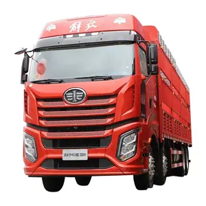 Faw J6V 10T 수동 Euro6 10 휠 560hp 디젤 초침 왼쪽 스티어링 중고 가벼운 울타리 배달 밴 8x4 화물차