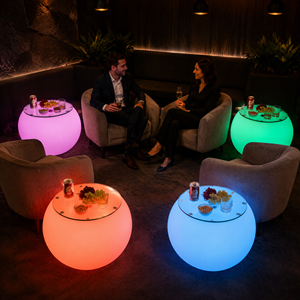 Mesa de Café LED em Forma de Bola, Mesa de Lounge que Brilha com Mudança de Cor para Bar Moderno, Hotel, Casa Noturna, Jardim e Móveis para Casa - Product Image 4