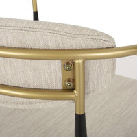 Tabouret de bar haut réglable en métal avec revêtement en tissu de luxe, dossier en cuir et design de fauteuil pour bar à domicile (lot de 2)