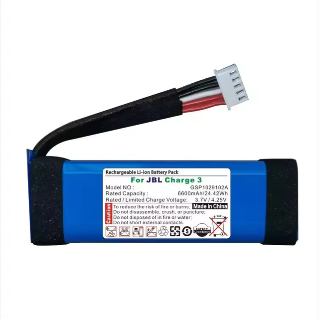GSP1029102A 3.7V 6600mAh Li-Ion Battery for JBL Charge 3 Charge3 Speaker T407 Blue