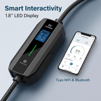 Station de recharge portable étanche IP65 11 kW/16 A pour véhicules électriques