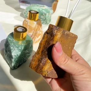 Tùy chỉnh khắc chai nước hoa Tiger Eye thạch anh tím vàng Aventurine nâu tinh thể-đá quý tự nhiên nguyên pha lê nắp chai - Product Image 4
