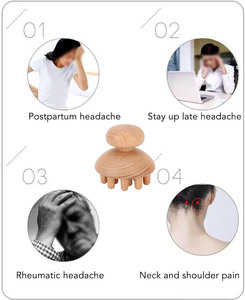 Peigne en bois masseur de tête cuir chevelu Stress Relax, grattoir manuel de tête de masseur de cuir chevelu pour maux de tête, cadeaux de détente - Product Image 2