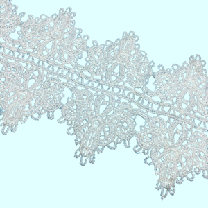 刺繍済み既製服用水溶性ポリエステル光沢レース（衣料品アクセサリー用） ウェディング用品用の刺繍レース。 - Product Image 2