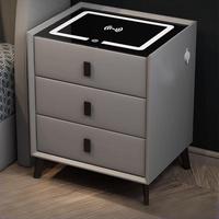 Table de chevet intelligente LED réglable moderne avec chargement sans fil, adaptée aux chambres, hôtels et appartements