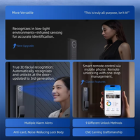 Cerradura Inteligente para Puerta Exterior Tuya, Impermeable, con WiFi, Reconocimiento Facial, Huella Dactilar, Huella de Palma, Videoportero, Control por Aplicación, 6068 Mortise