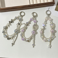 Breloque de téléphone en cristal électroplaqué de luxe, exquise, porte-clés de sac haut de gamme, pendentif pour femme