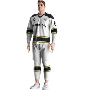 Uniformes Deportivos con Cuello en V y Estampado ODM, Bordado de Equipo, Uniformes de Hockey sobre Hielo - Product Image 5