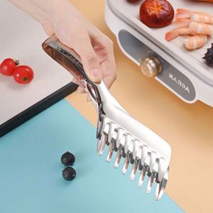 <b>Kitchen</b> <b>Gadgets</b> Comb BBQ Noodle Clip Stainless Steel Food Tongs for Barbecue Buffet Serving - Product Image 6