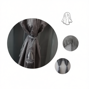 Cortinas Jacquard de 2.7m con Forro de Satén, Tratamientos para Ventanas, 100% Poliéster, Tela Tejida de Peso Medio - Product Image 1