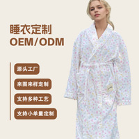 Peignoir de bain et de nuit pour femme, tricoté floral, en pur coton, personnalisé, chaud, pour hôtel et loisirs, collection hiver, pour le marché international