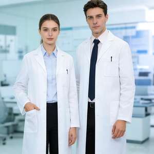 <span class=keywords><strong>Camici</strong></span> Ospedalieri Personalizzati, Camice da Farmacista e Medico, Uniforme Medica a Maniche Lunghe, Camice da Laboratorio Idrorepellente Bianco per Uomo - Product Image 2