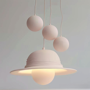 Lámpara Colgante Minimalista con Pantalla de Plástico, Luz LED Blanca Cálida Suave, Lámpara de Techo Suspendida para Sala de Estar - Product Image 3