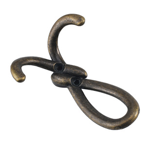 Zinc Alloy Wall Mounted Double Coat Hook Bronze <b>Rustic</b> Design For <b>Wardrobe</b> Entryway Bathroom Kitchen - Product Image 5