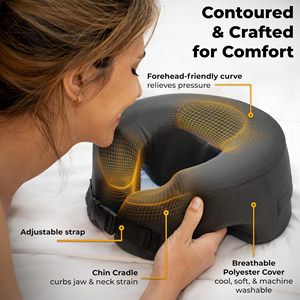 U Shape Face Pillow <b>Light</b> Gray Breathable For Post Operative Eye Care Home <b>Sleeping</b> Support - Product Image 2